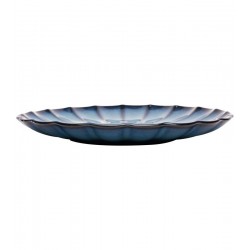 Prato 27cm Raso De Cerâmica Scallop Azul  